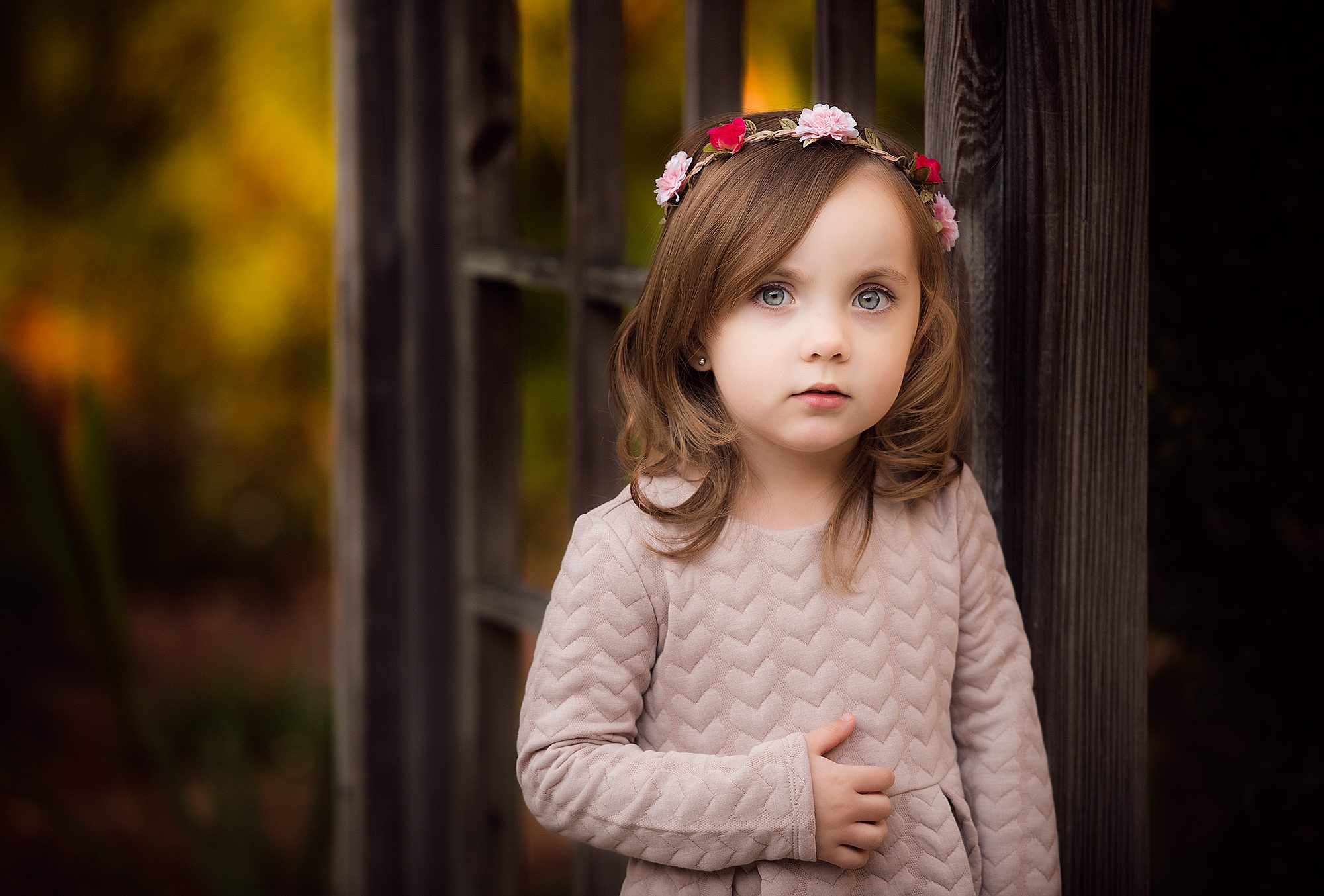 toddler girl looking into the camera