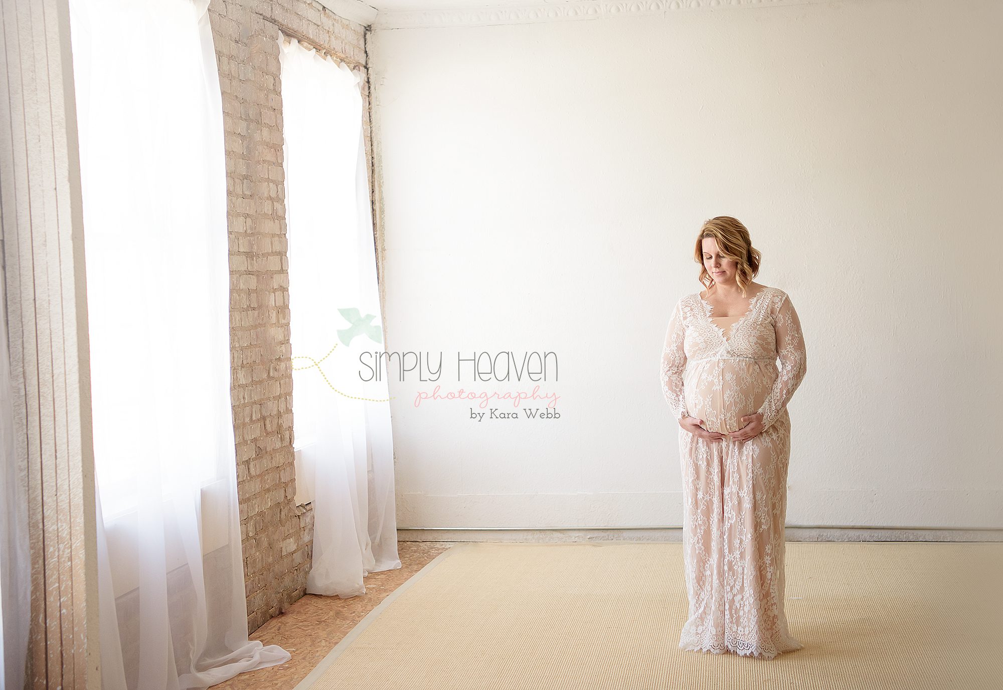 woman in a white lace dress 